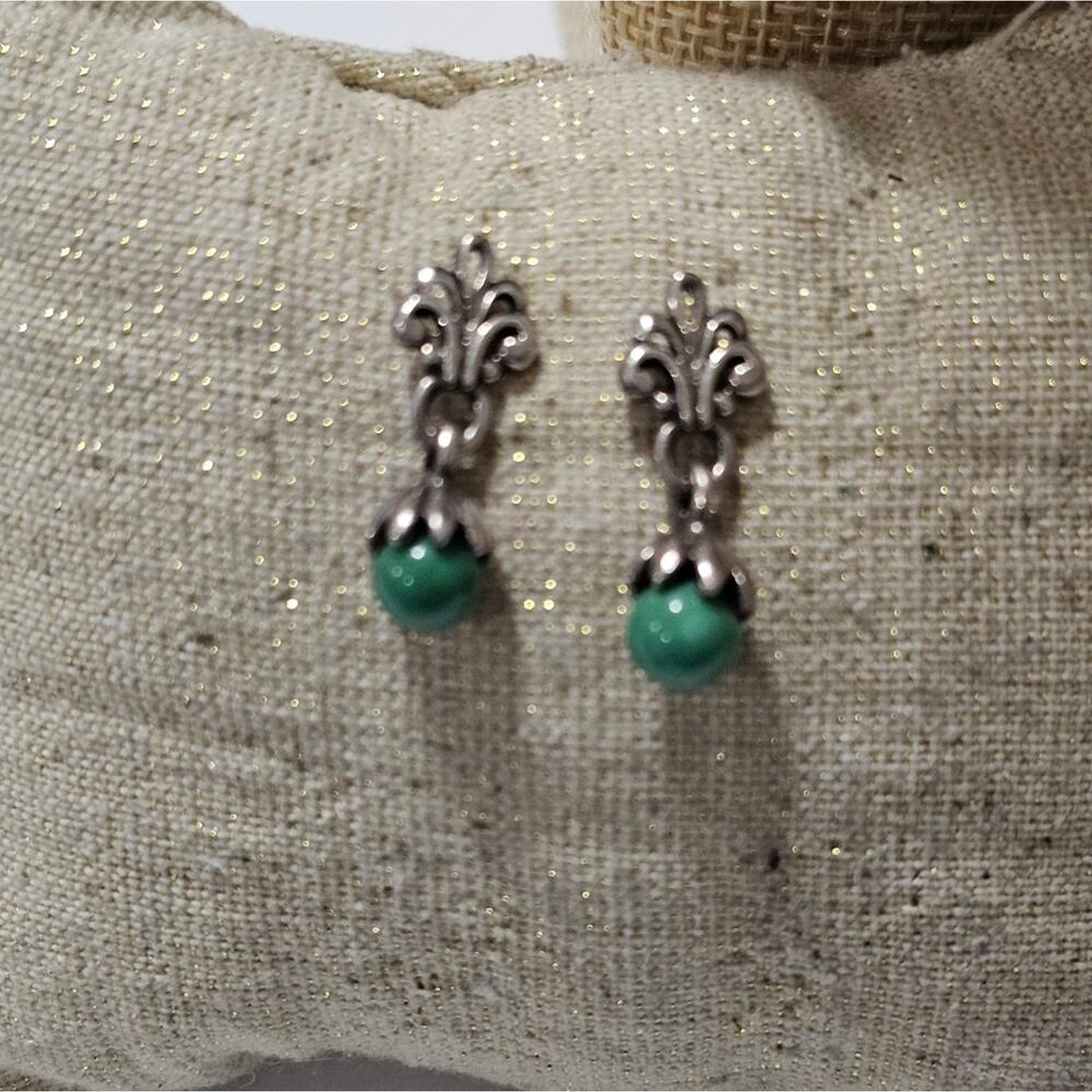 Brighton‎ fleur-di-lis Vintage Drop Earrings - Picture 3 of 3